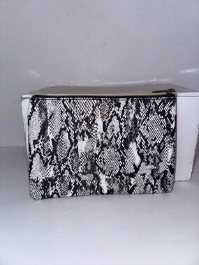 Ruby + cash Snake-Print Zip Pouch Clutch